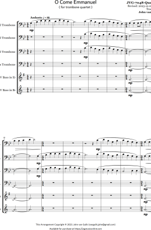 O Come Emmanuel – Trombone Quartet