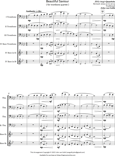 Beautiful Saviour - Trombone Quartet - Image 2