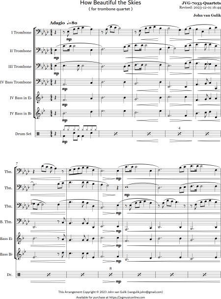 How Beautiful the Skies - Trombone Quartet - Image 2