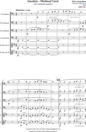 Gaudete – Medieval Carol – Trombone Quartet
