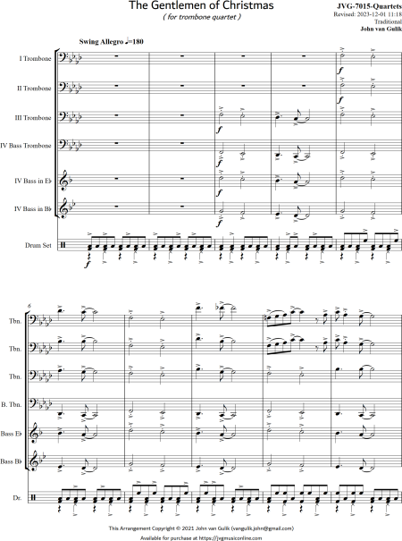 The Gentlemen of Christmas - Trombone Quartet - Image 2