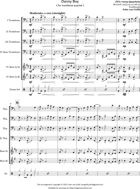 Danny Boy - Trombone Quartet - Image 2