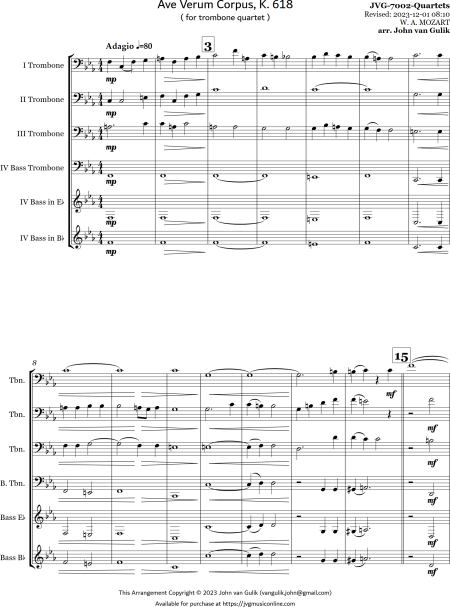 Ave Verum - Trombone Quartet - Image 2