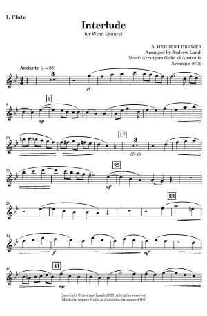 Alfred Herbert BREWER | Interlude | for Wind Quintet