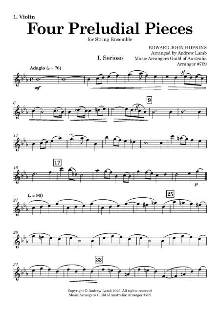 Edward John HOPKINS | 4 Preludial Pieces | for String Quintet - Image 2