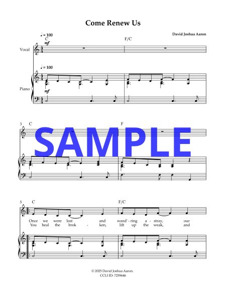 Come Renew Us - Sample