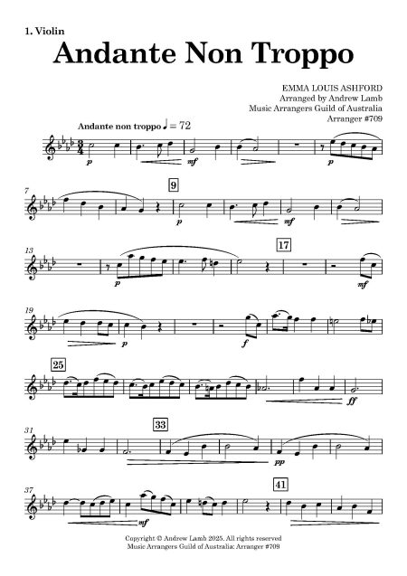 Emma Louise ASHFORD | Andante non troppo | for String Quintet - Image 2