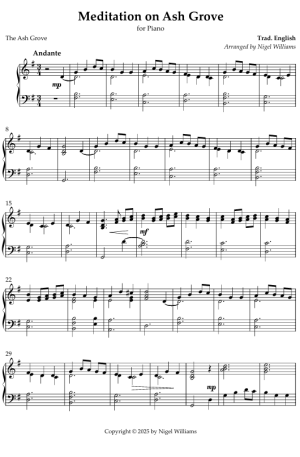 The Ash Grove, for Piano