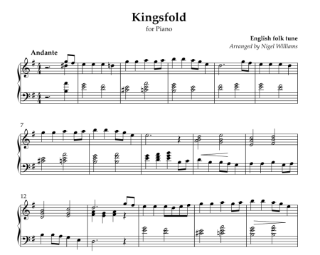 Kingsfold, for Piano