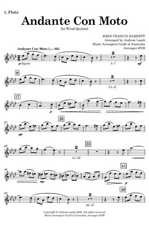 John Barnett | Andante con moto | for Wind Quintet