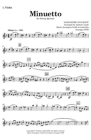Alexandre GUILMANT | Minuetto | for String Quintet