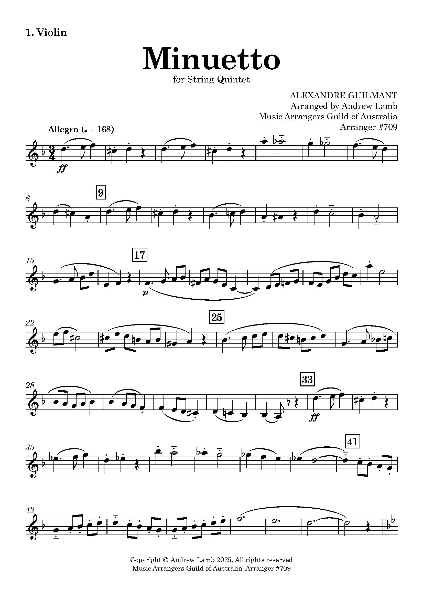 Alexandre GUILMANT | Minuetto | for String Quintet - Image 2