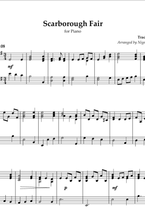 Scarborough Fair, for Piano