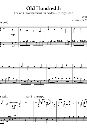Old Hundredth, for Piano