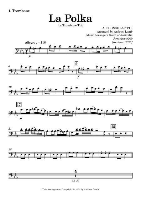 Alphonse Lafitte | La Polka | for Trombone Trio - Image 2