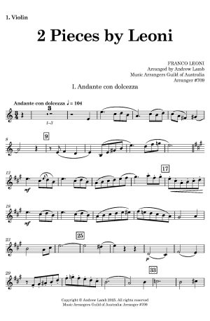 Franco LEONI | 2 Pieces | for String Quintet