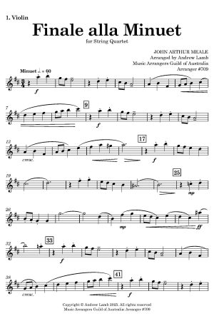 John Arthur MEALE | Finale allla Minuet | for String Quartet