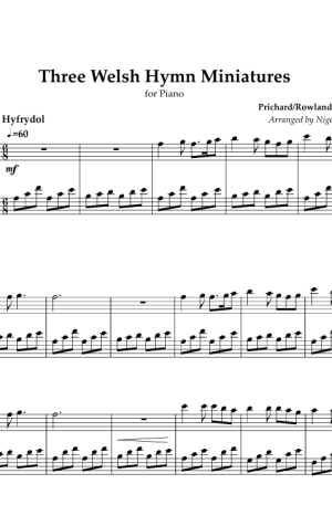Three Welsh Hymn Miniatures for easy Piano
