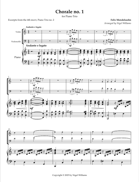 Chorale no. 1, for Piano Trio