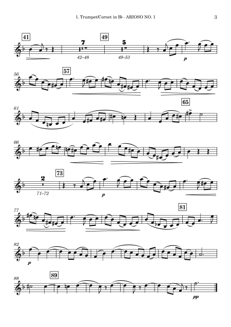 Filippo Capocci | Arioso No. 1 | for Brass Quintet - Image 3