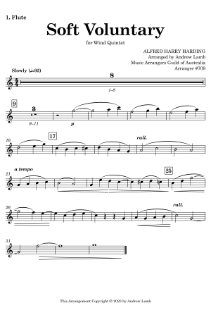 Alfred Harry Harding | Soft Voluntary | for Wind Quintet