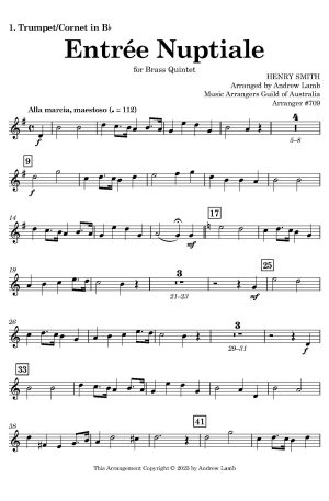 Henry Smith | Entrée Nuptiale | for Brass Quintet