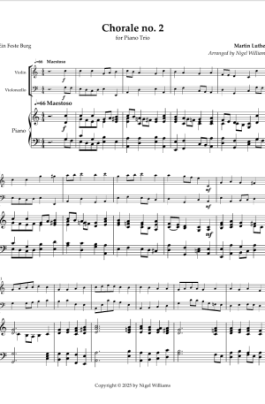 Chorale no. 2, Ein Feste Burg, for Piano Trio