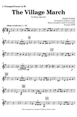 Ferris Tozer | The Village March | for Brass Quintet