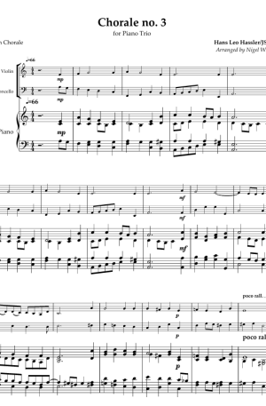 Chorale no. 3, Passion Chorale, for Piano Trio