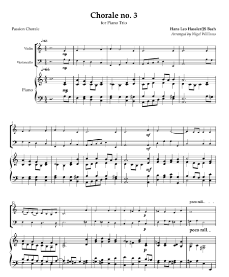Chorale no. 3, Passion Chorale, for Piano Trio