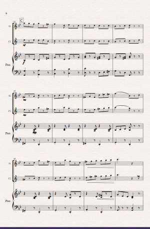 Tarantella for Flute, Clarinet and Piano.