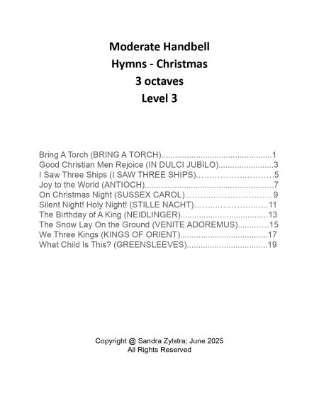 Moderate Handbell Hymns -Christmas (3 octave handbells) - Image 2