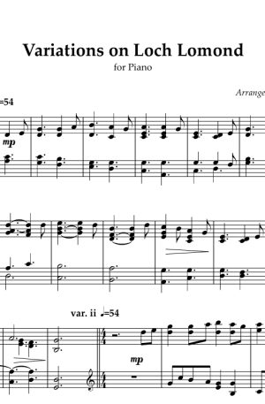 Variations on Loch Lomond, for Piano
