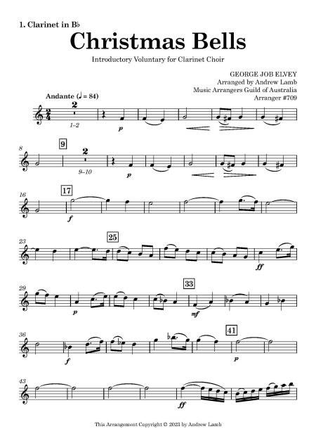 George ELVEY | Christmas Bells | for Clarinet Quintet - Image 2