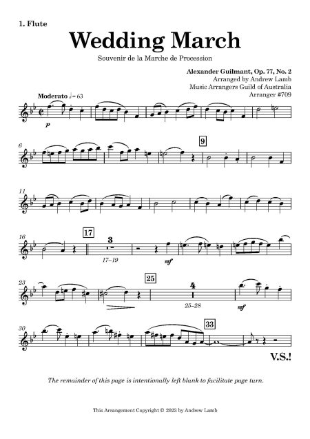 Alexandre Guilmant | Wedding March, Op. 77, No. 2 | for Wind Quintet - Image 2