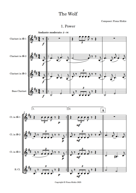 The Wolf: Clarinet Quartet - Image 2