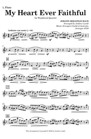 Johann Sebasitian Bach | My Heart Ever Faithful | for Wind Quartet