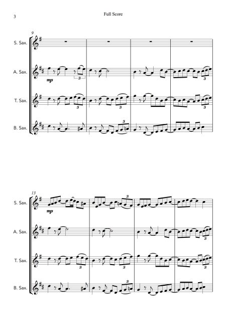 Pachelbel's Canon - in a Jazz Style for Saxophone Quartet - Image 3