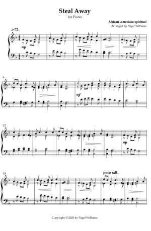 Steal Away, for Piano