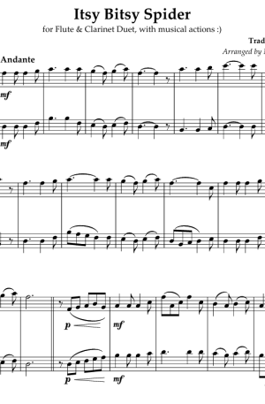 Itsy Bitsy Spider, for Flute & Clarinet Duet