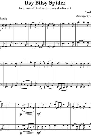 Itsy Bitsy Spider, for Clarinet Duet