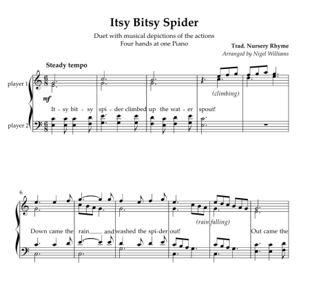 Itsy Bitsy Spider, for Piano Duet
