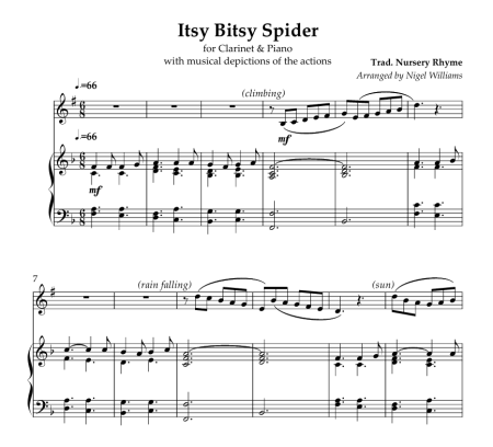 Itsy Bitsy Spider, for Clarinet & Piano
