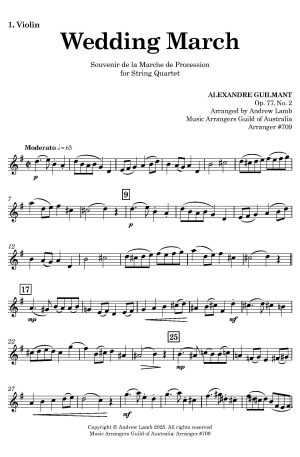 Alexandre Guilmant | Wedding March, Op. 77, No. 2 | for String Quintet