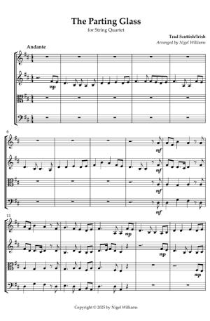 The Parting Glass, for String Quartet
