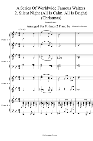 Silent Night – Franz Gruber – Alexander Pomaz – 8 Hands 2 Pianos