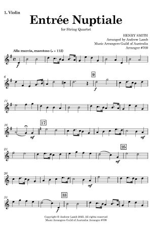 Henry SMITH | Entree Nuptiale | for String Quartet