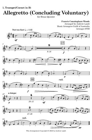 Francis Cunningham Woods | Allegretto | for Brass Quintet