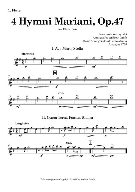 Franciszek Walczyński | 4 Hymni Mariani, Op. 47 | for Flute Trio - Image 2