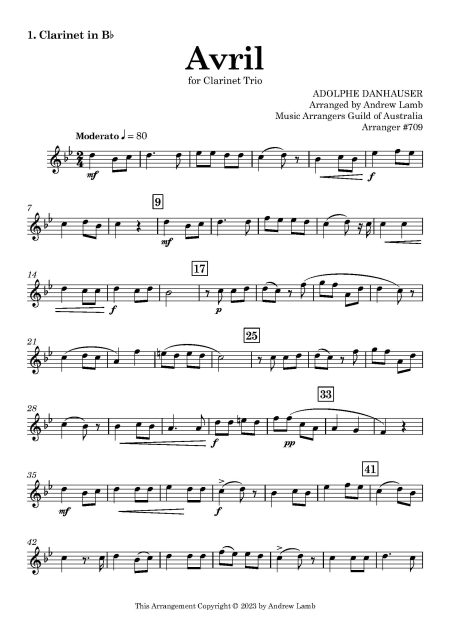 Avril (for Clarinet Trio) - Image 2